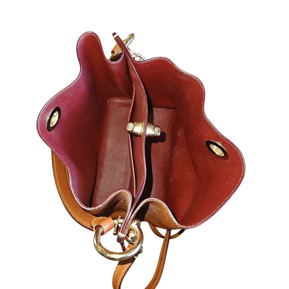 ❤️ Coach 55200 Polished Pebble Leather Charlie Bucket Cognac Crossbody - Picture 4 of 11